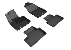 Volvo Xc60 Floor Mat Set - Front and Rear - 3D MAXpider - KAGU Series, Carbon Fiber Embossed Pattern - Black - `18-`24 Volvo Xc60 Floor Mat Set - Front and Rear - 3D MAXpider - KAGU Series, Carbon Fiber Embossed Pattern - Black - `18-`24